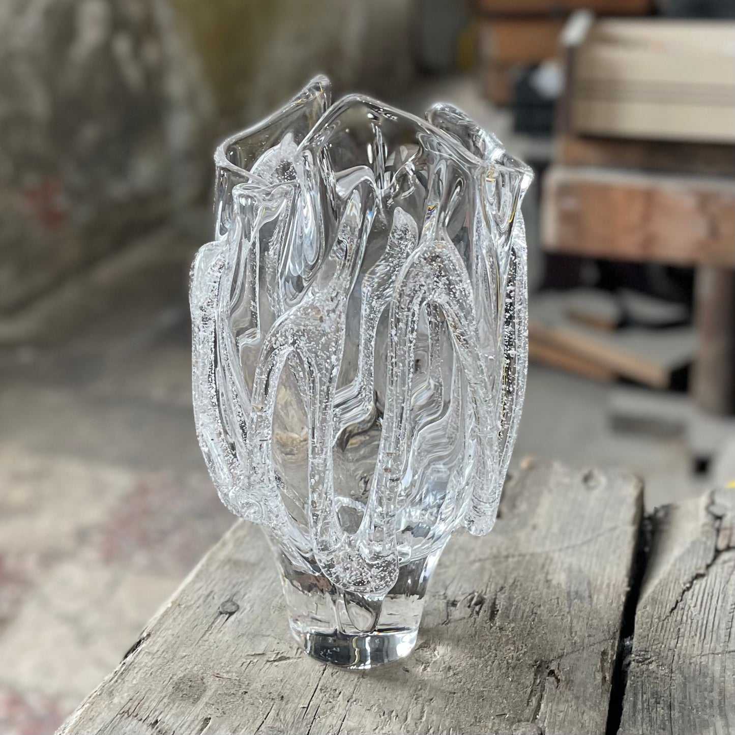 Kodanska Faith Vase 01 Art Vase Clear w. Sand Art Denmark