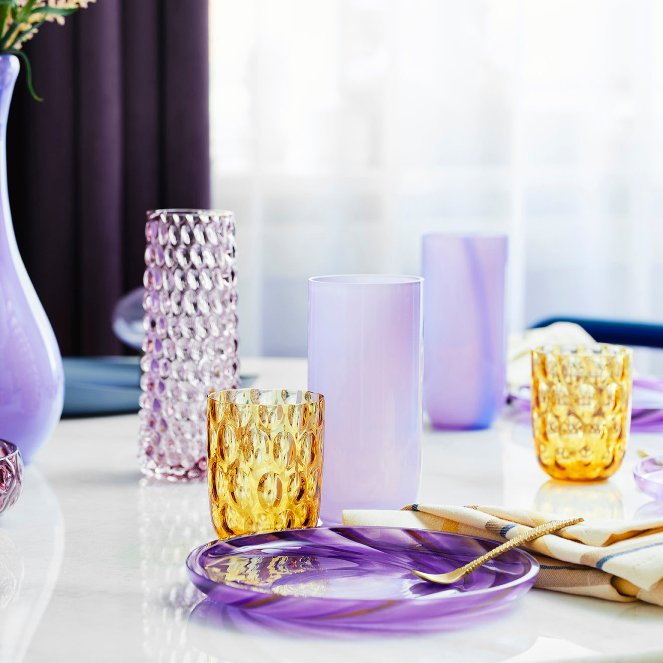 Kodanska Danish Summer Glas Big Drops Water Glass Amber