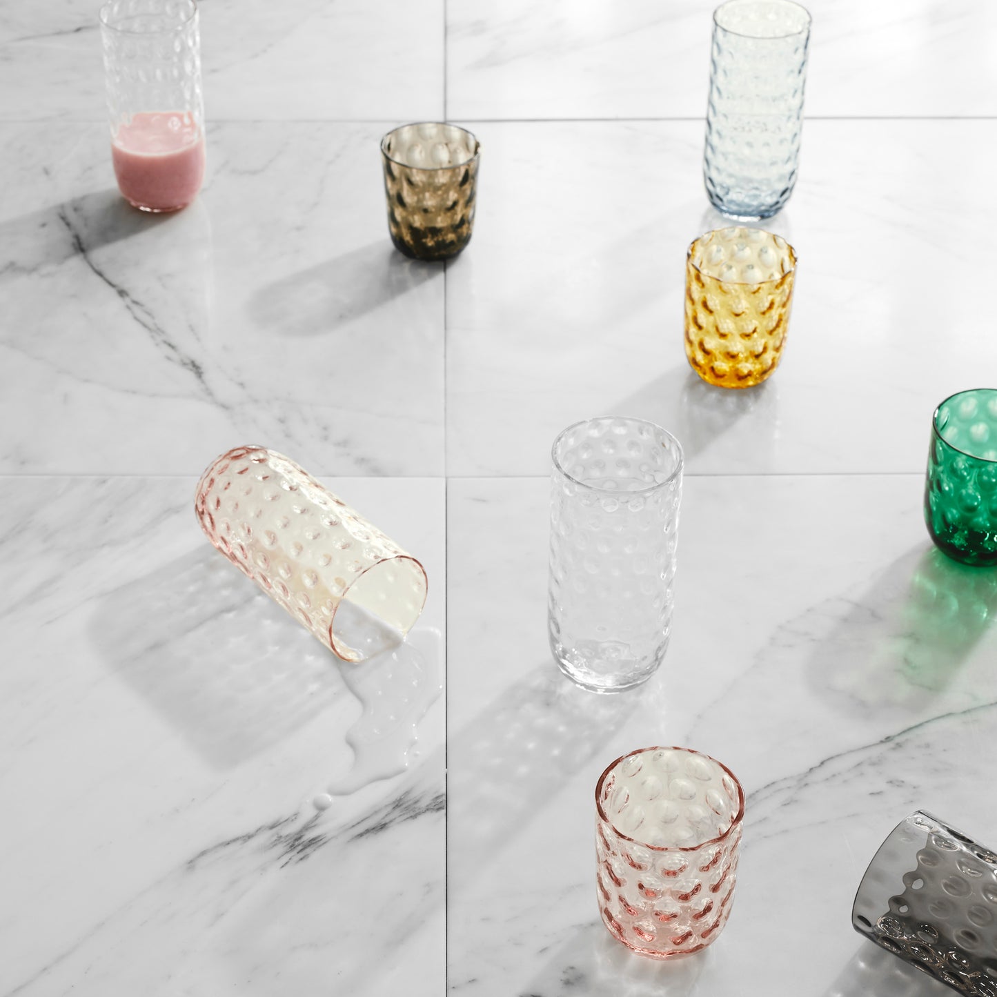 Kodanska Danish Summer Glas Big Drops Water Glass Black Smoke