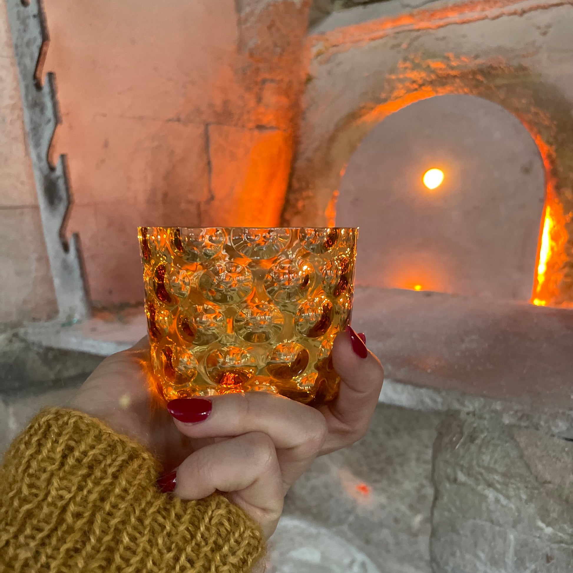 Kodanska Danish Summer Skål 01 Big Drops Bowl Amber