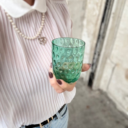 Kodanska Danish Summer Tumbler Small Drops Water Glass Forest Moss
