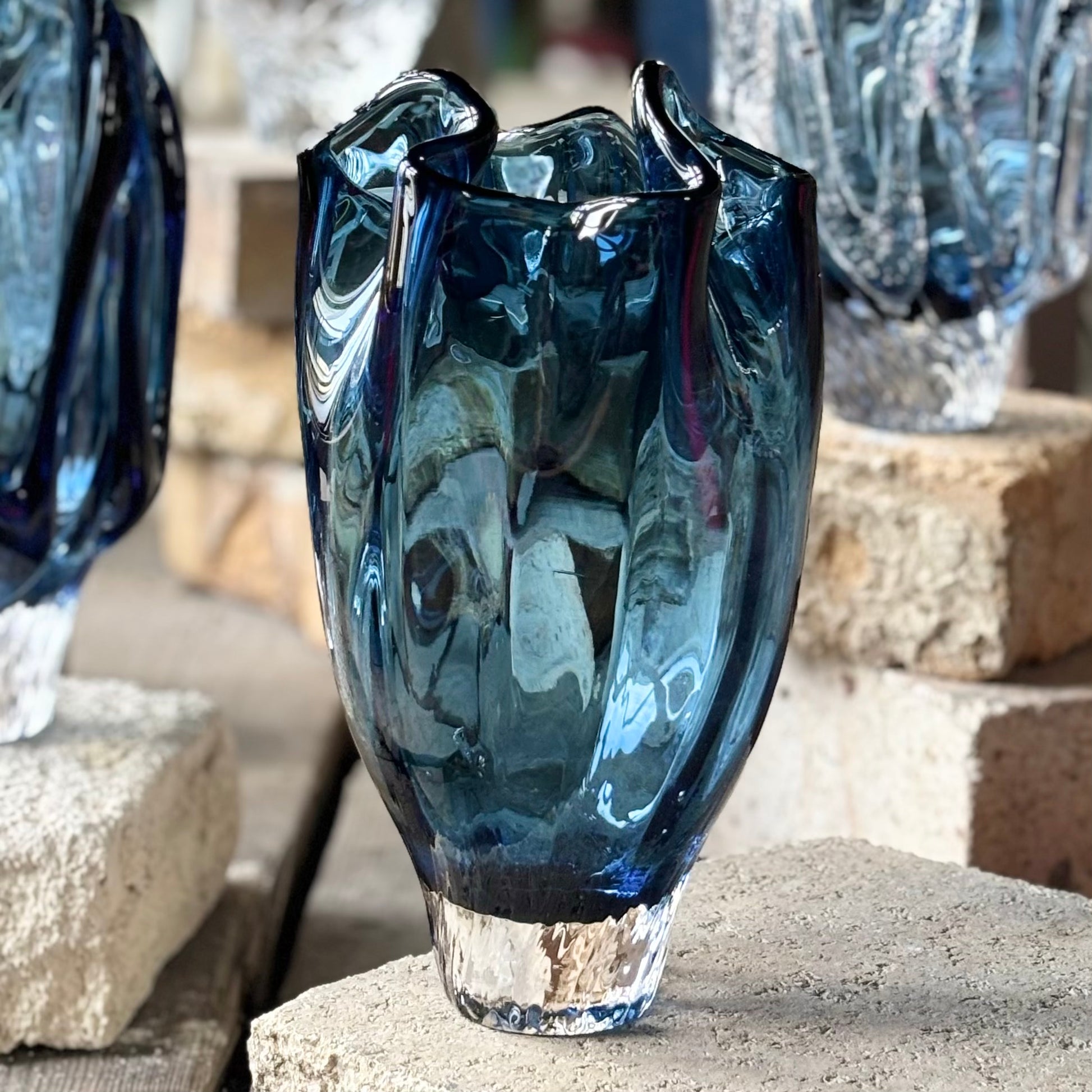 Kodanska Faith Vase 01, 25cm Vase Blue Smoke