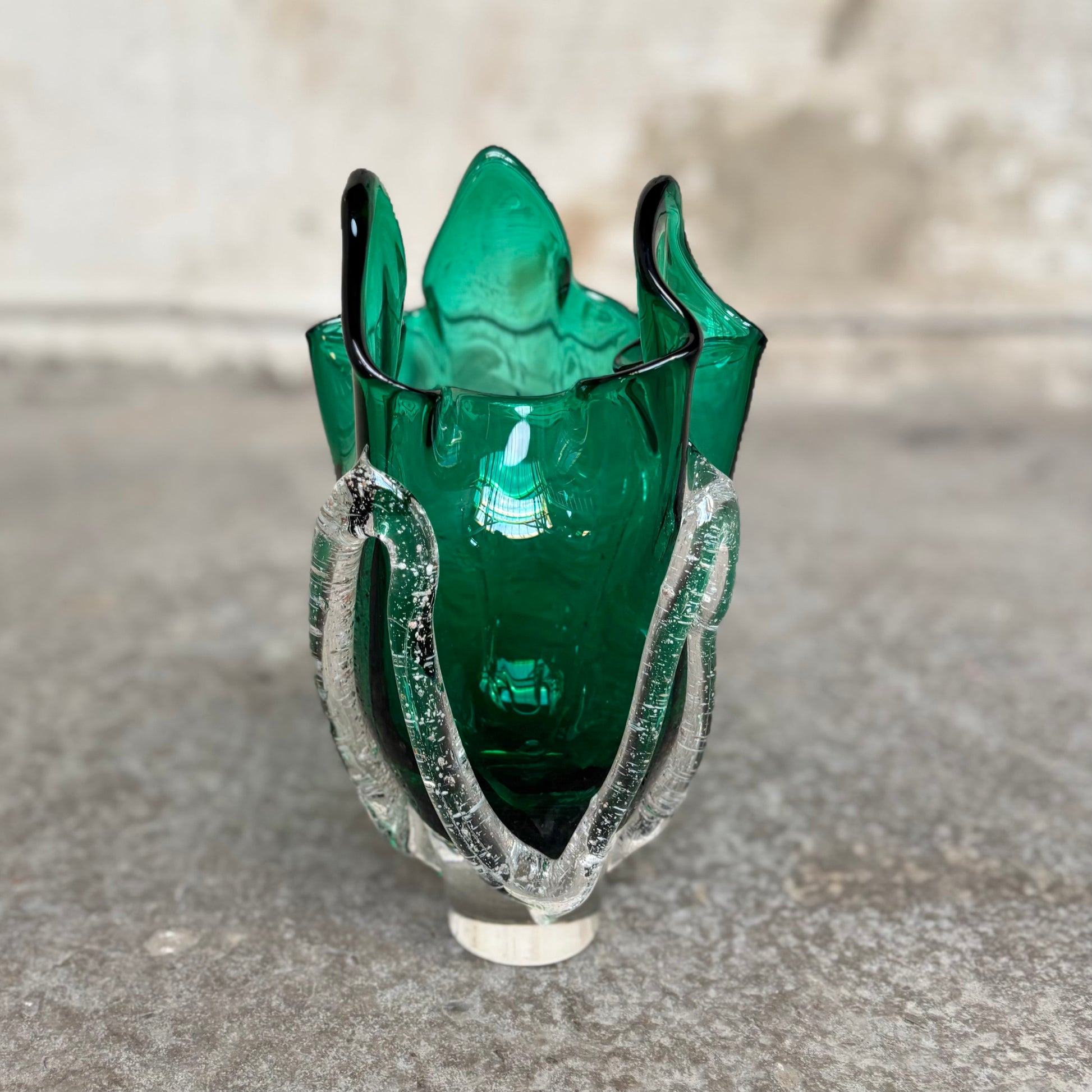Kodanska Faith Vase 01 Art, 25cm Vase Green W/Sand Art