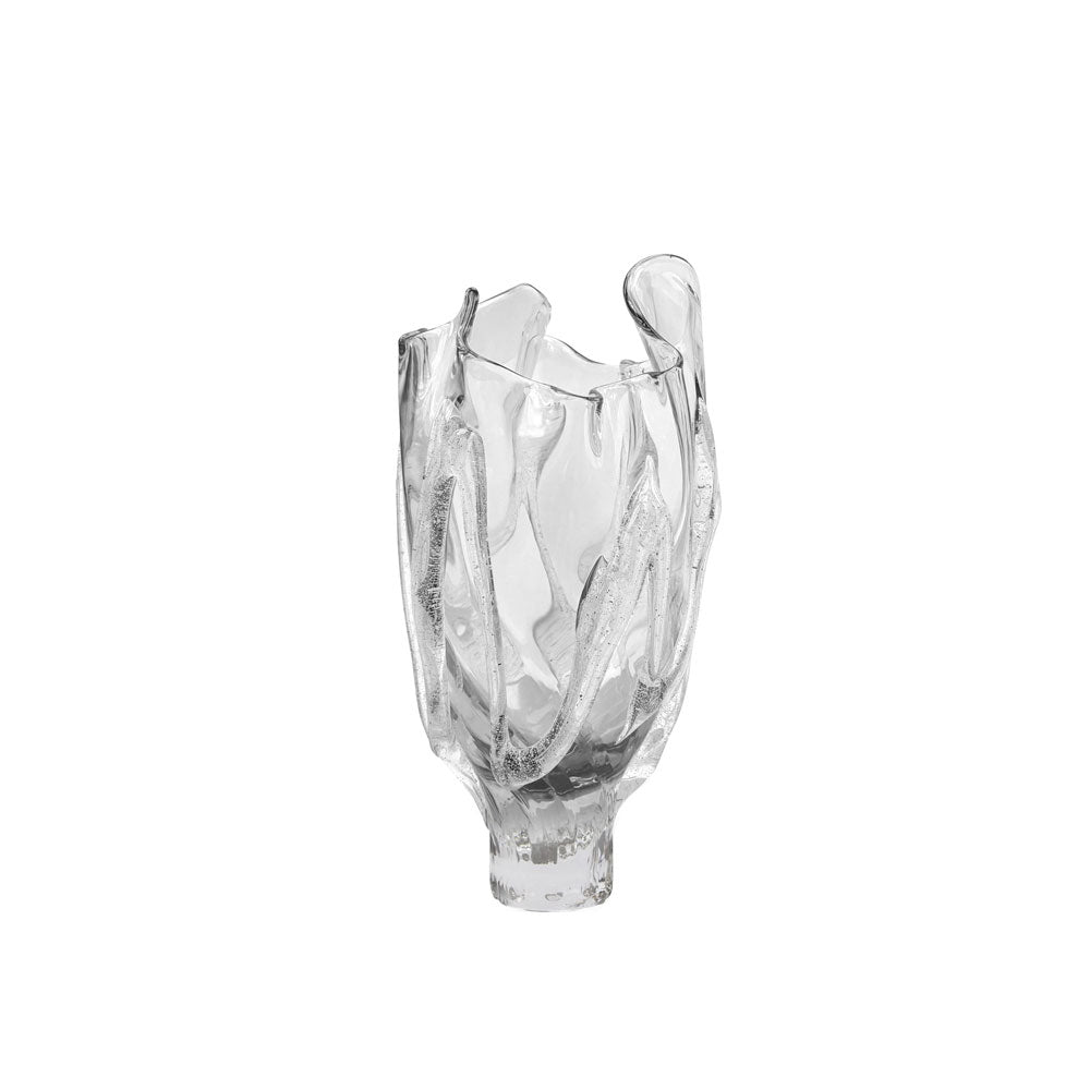 Kodanska Faith Vase 02 Art, 35cm Vase Clear W/Sand Art Denmark