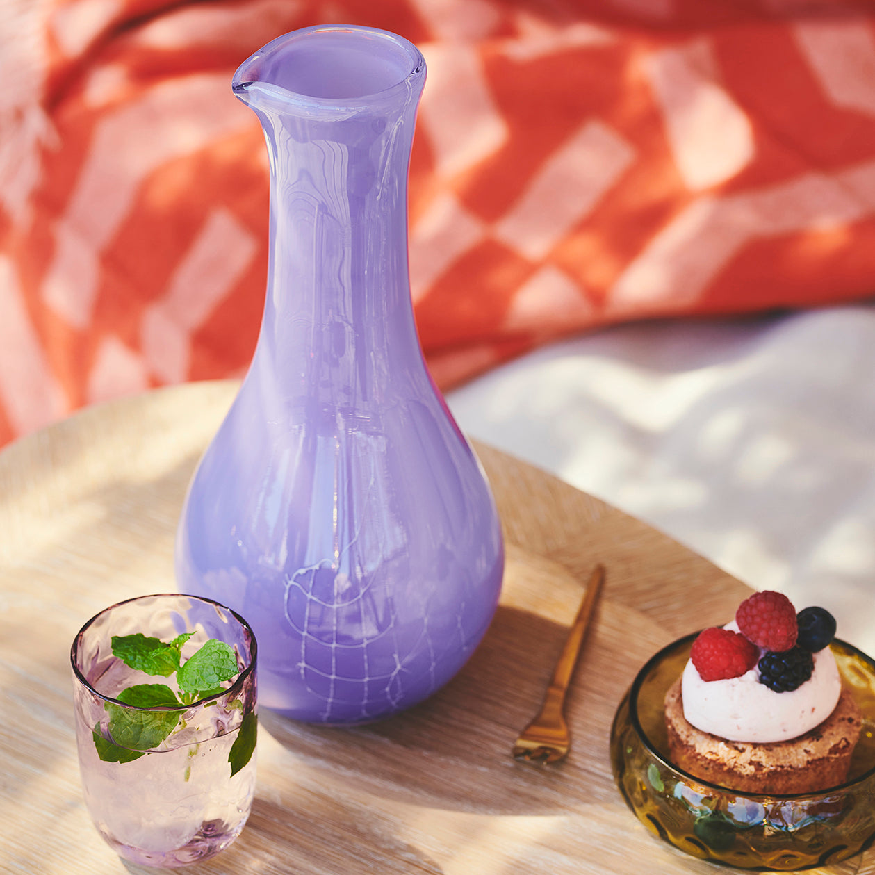 Kodanska Flow Karaffel Carafe / Vase Purple W. Stripes