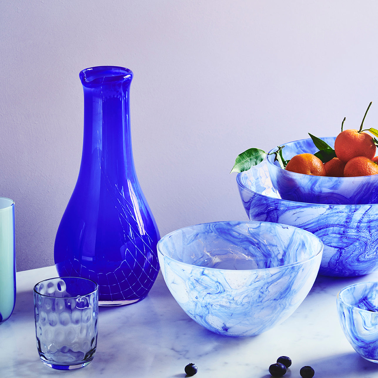 Kodanska Flow Carafe Carafe / Vase Blue W. Print