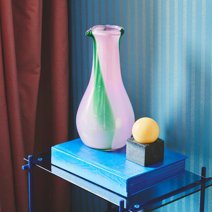 Kodanska Flow Karaffel Carafe / Vase Green W. Orange Stripes