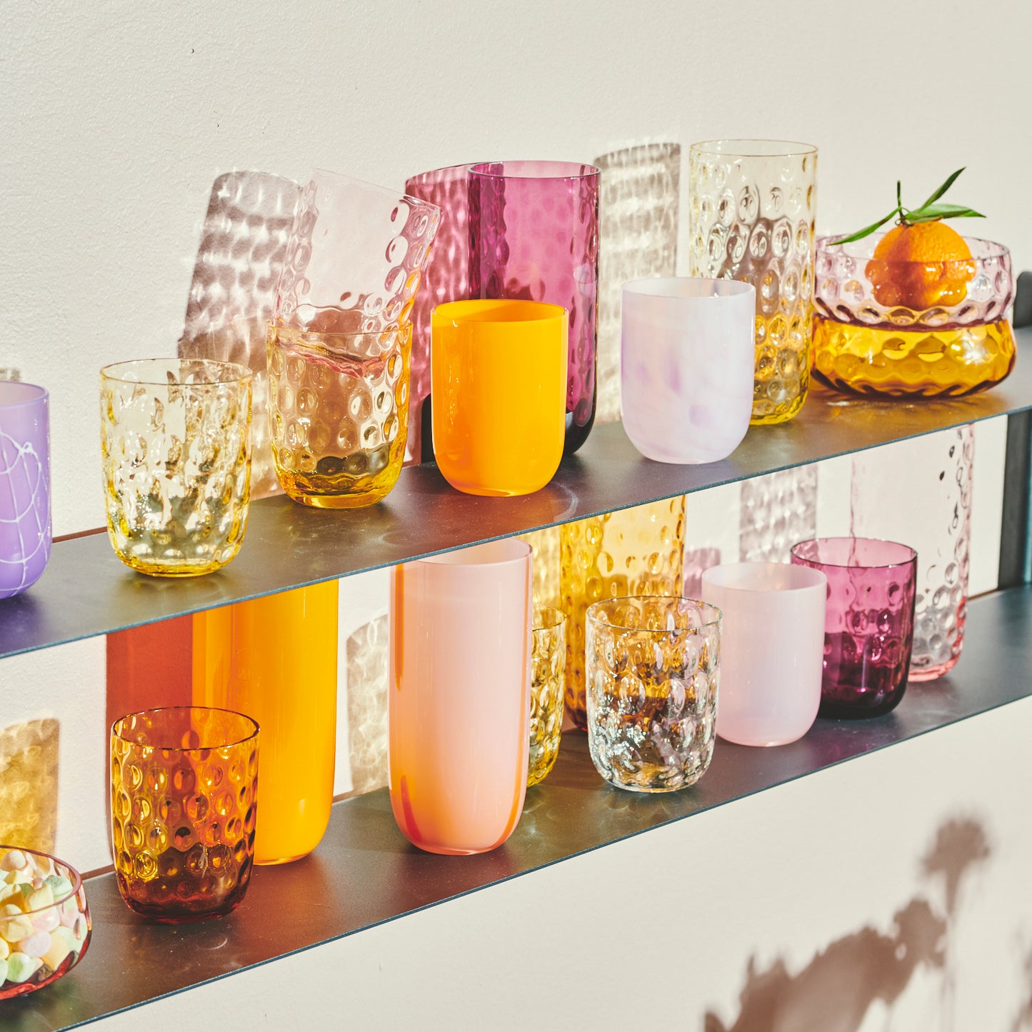Kodanska Flow Tumbler Water Glass Multicolour Pink
